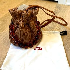 STAUD RAFFIA GRACE TAN CROSSBODY NWT